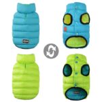 Roupa de frio para cachorro - Dupla face impermeável - Azul e Verde