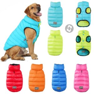 Roupa de frio para cachorro - Dupla face impermeável - Cores