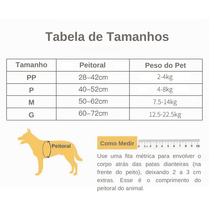 Coleira Peitoral para Cachorro Ajustável