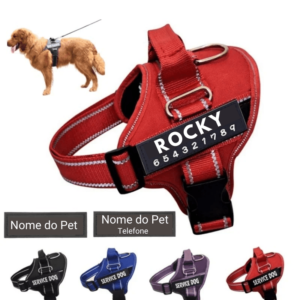 Coleira para Cachorro Peitoral Personalizada Cores