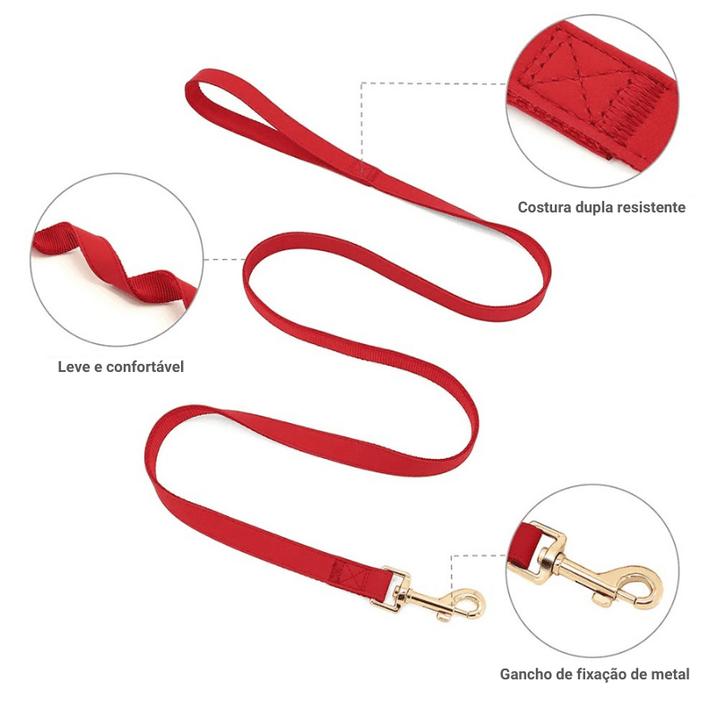 Conjunto Personalizado Coleira, Peitoral Antipuxão e Guia para Cachorro - Detalhes da Guia