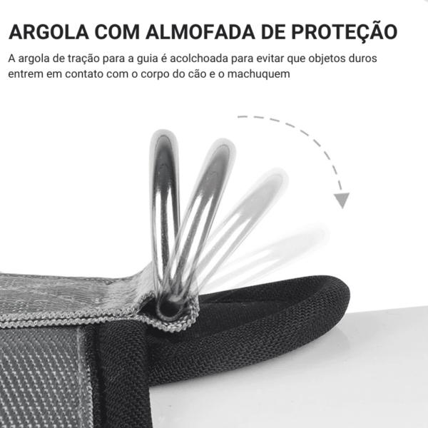 Peitoral para Cachorro Anti Escape 6 Tiras Reforçado Argola acolchoada