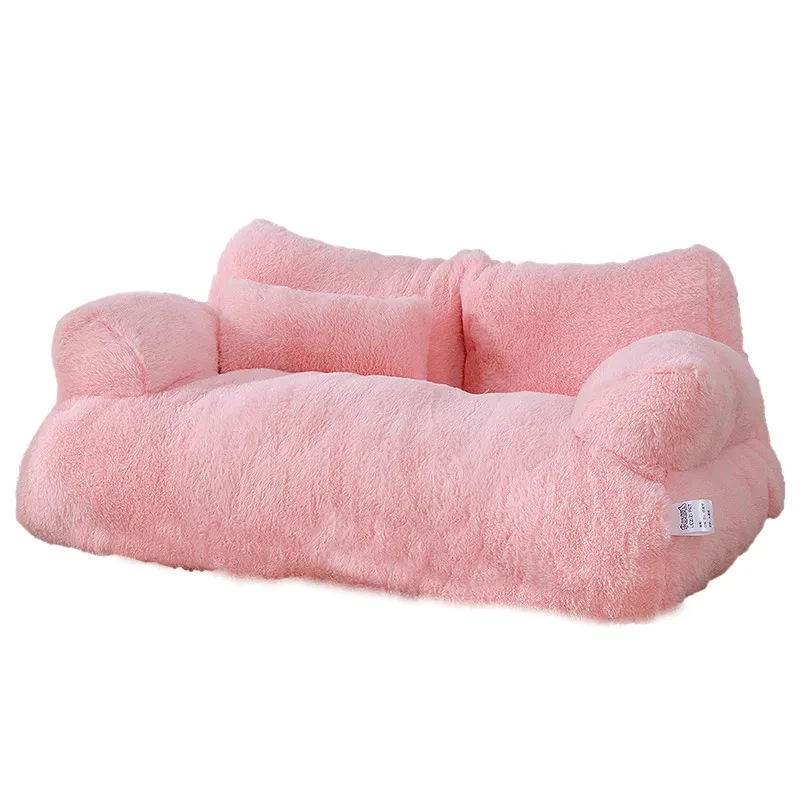 Sofá Cama de Luxo para Gatos e Cachorros - Rosa
