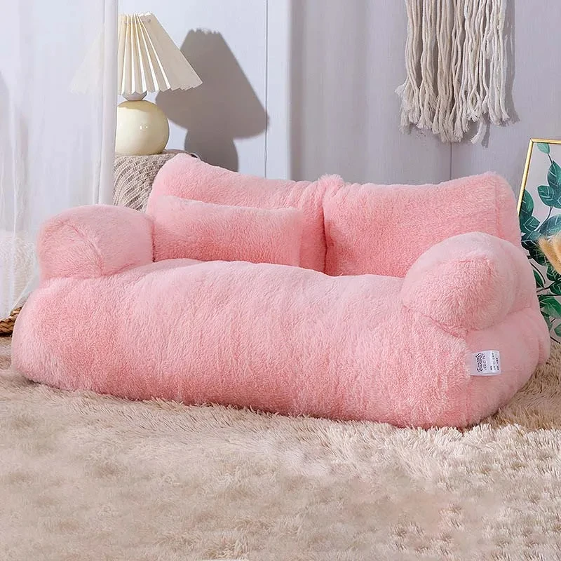 Sofá Cama de Luxo para Gatos e Cachorros - Rosa