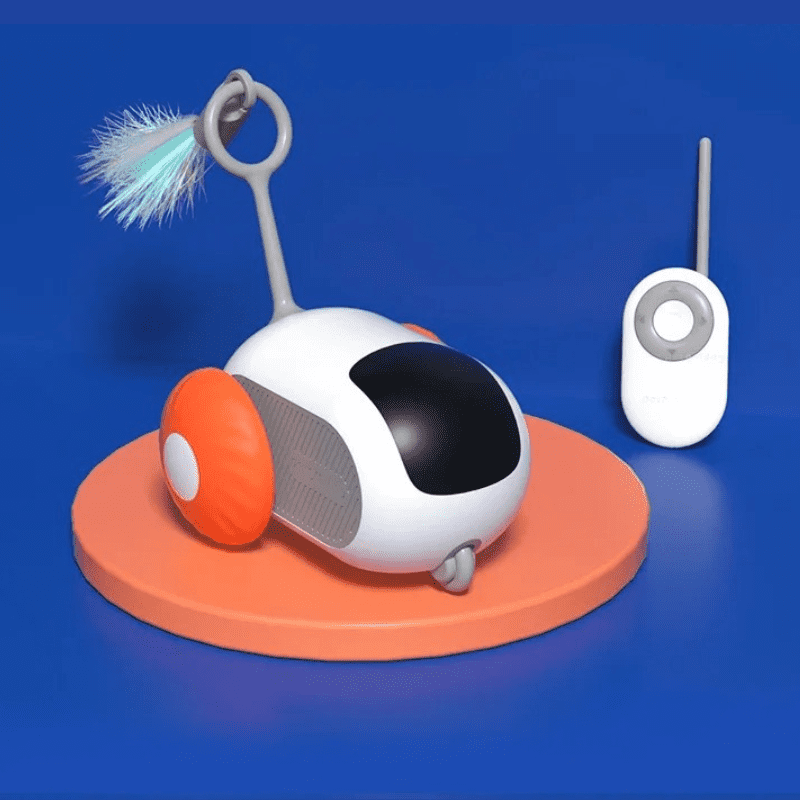 Carrinho de Brinquedo para Gatos com Controle - Laranja