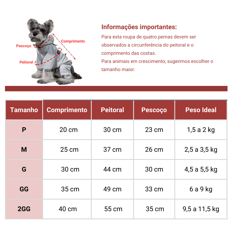 Capa de chuva para cachorro com Capuz