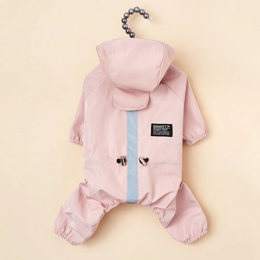 Capa de chuva para cachorro com Capuz – Rosa