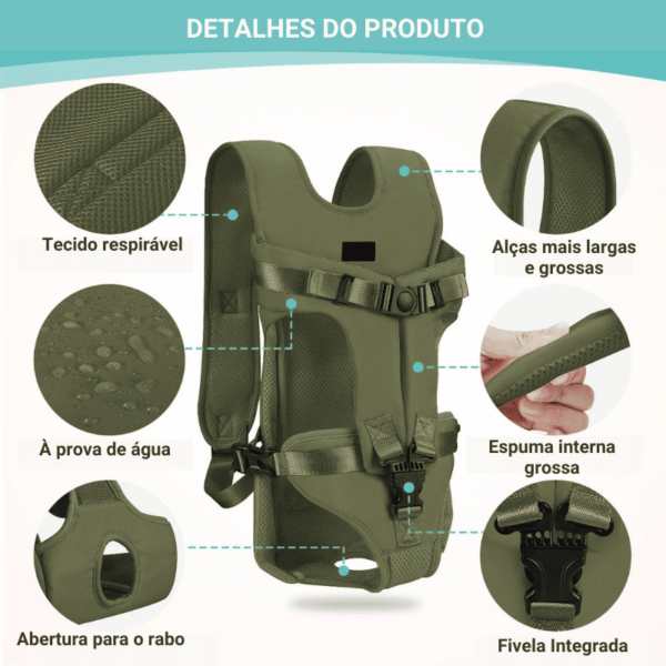 Mochila Canguru para Pet Ajustável