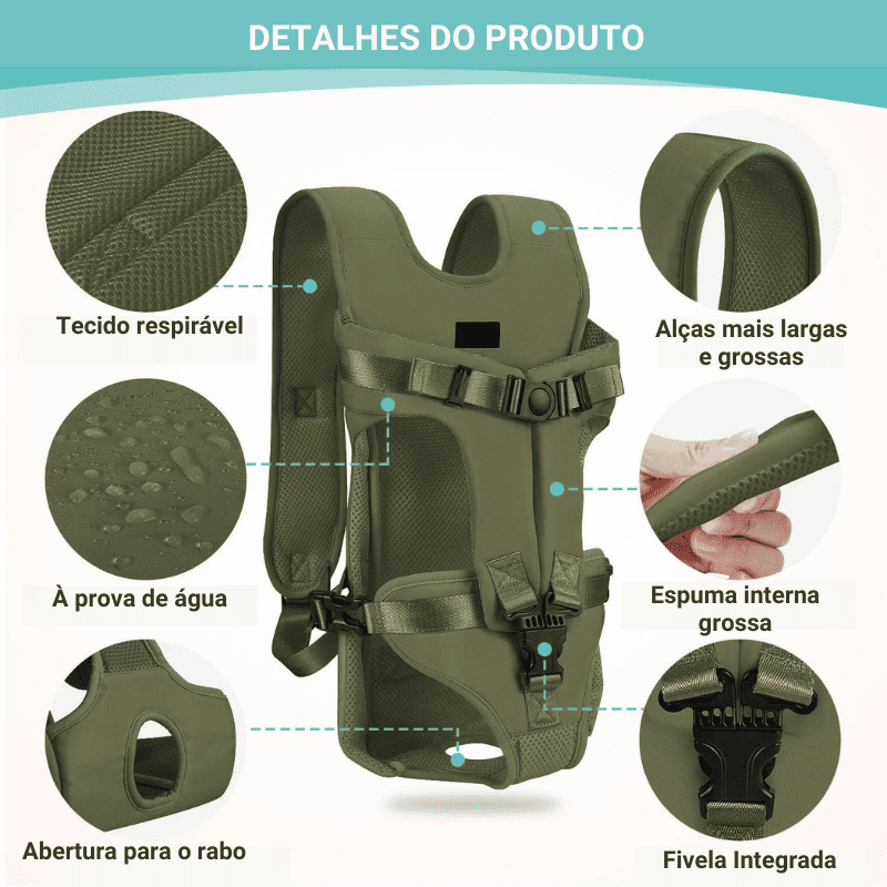 Mochila Canguru para Pet Ajustável - Detalhes do produto