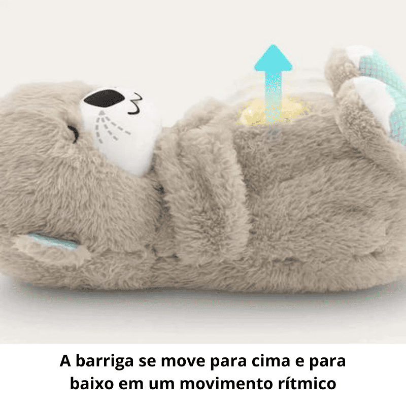 Lontra de Pelúcia Calmante para Cachorros – Barriga simula respiração