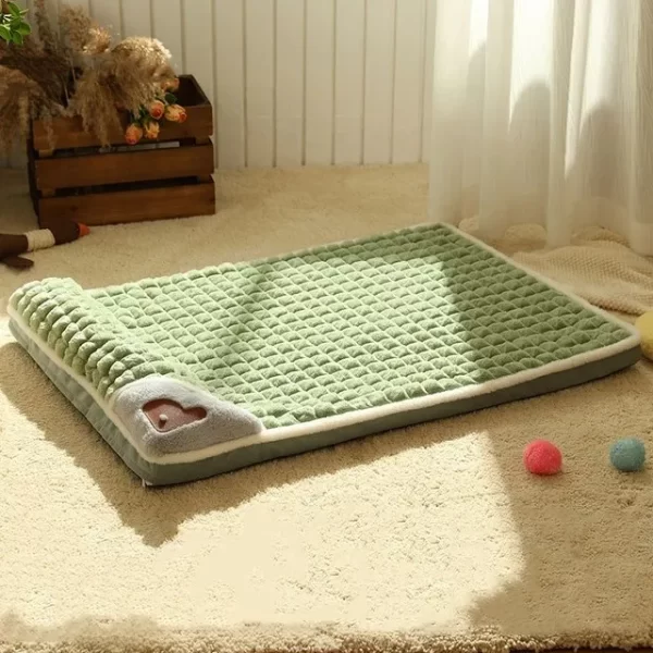 Cama para Cachorro em Pelúcia com Zíper – Verde