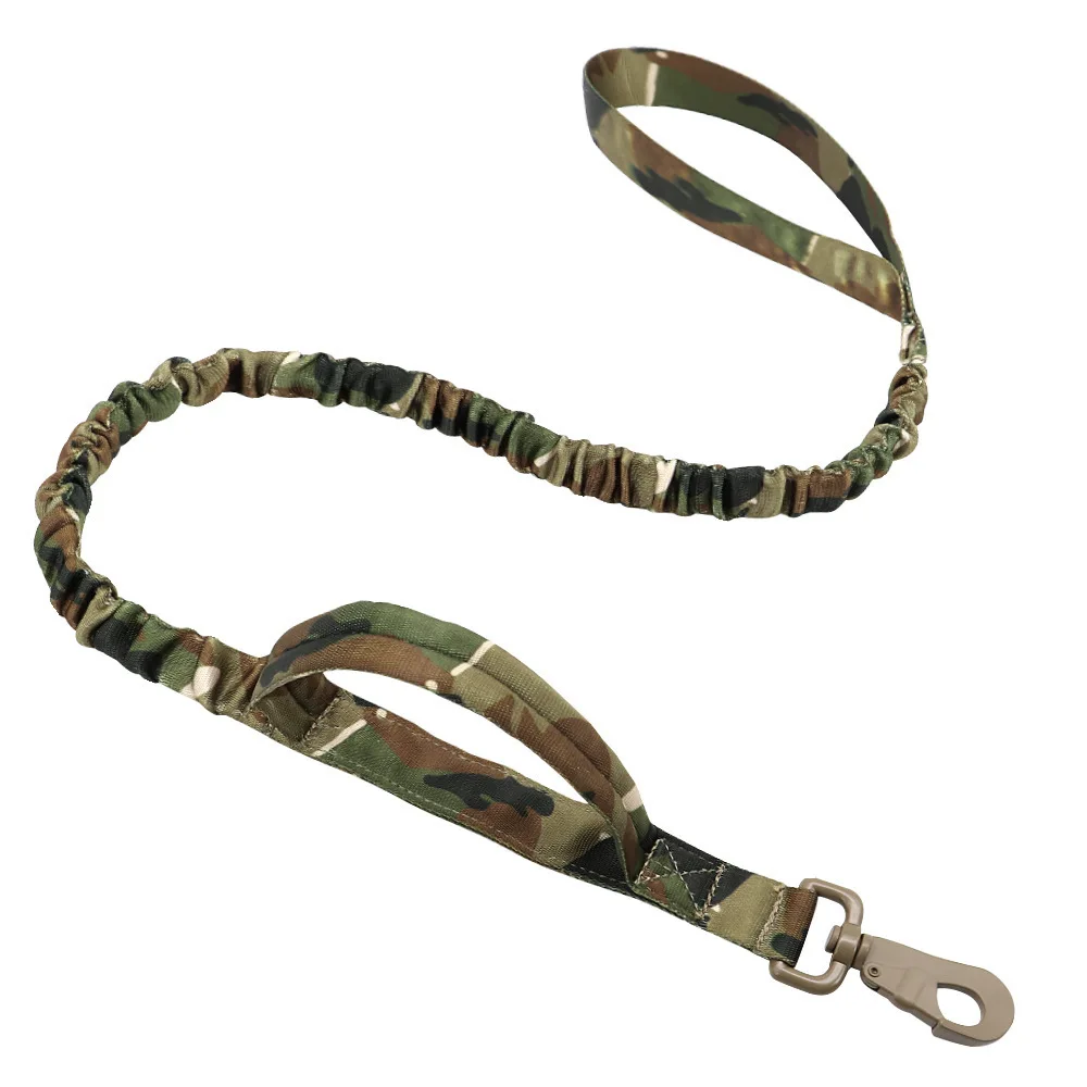Guia para Cachorro Tática Elástica com 2 Alças - Camuflado