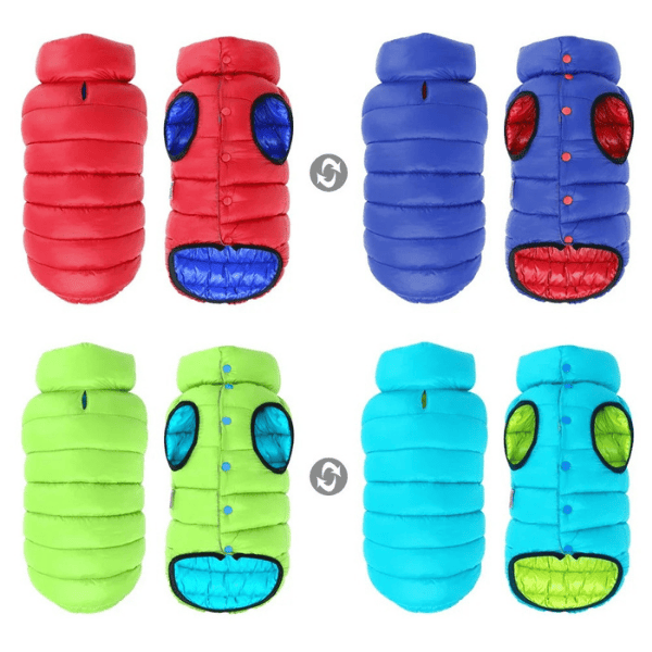 Roupa de frio para Cachorro – Dupla Face e impermeável – cores