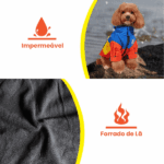 Jaqueta de Inverno Pet Impermeável Corta Vento – forrado de lã