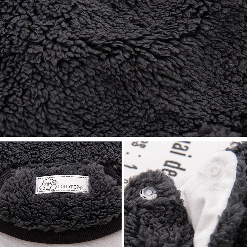 Casaco de Pelúcia para Cachorro Estampa de Urso - Detalhes