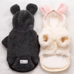 Casaco de Pelúcia para Cachorro com Capuz de Urso