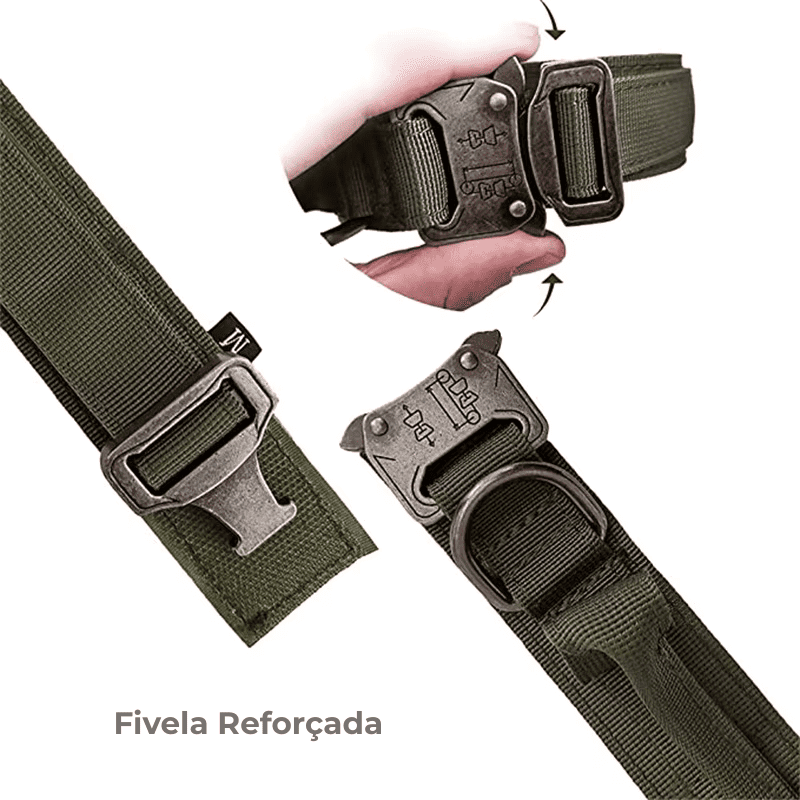 Coleira Tática para Cachorro Médio e Grande – fivela reforçada