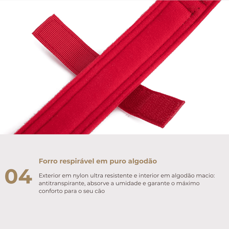 Coleira Tática para Cachorro Médio e Grande – forro respirável em algodão