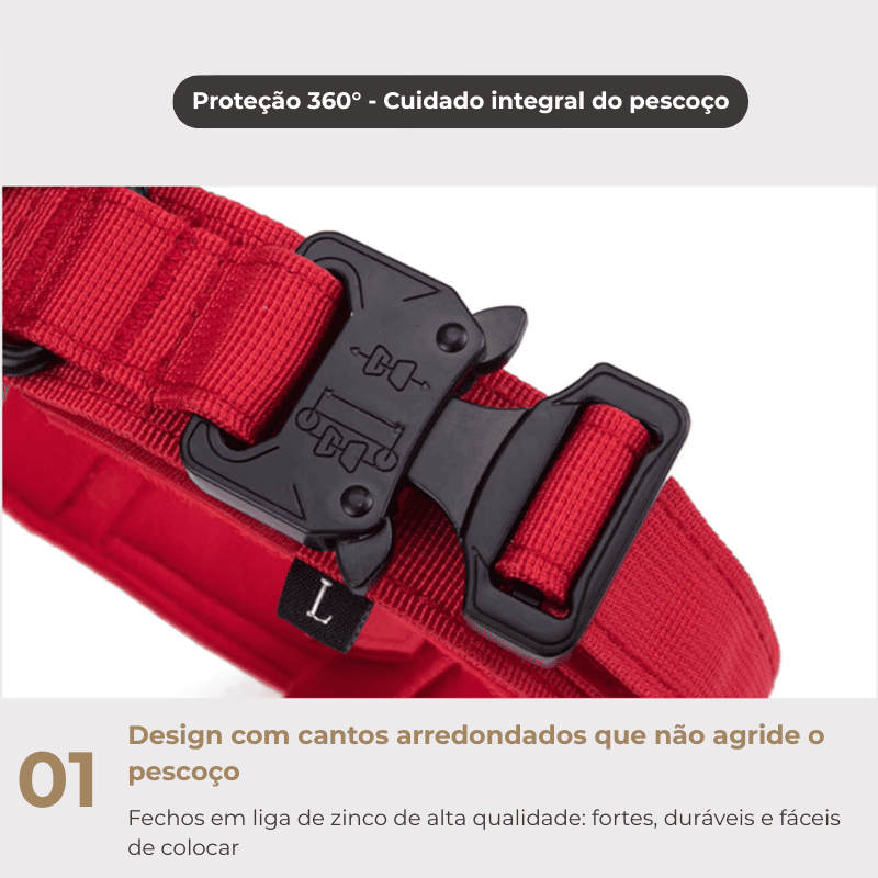 Coleira Tática para Cachorro Médio e Grande – proteção 360